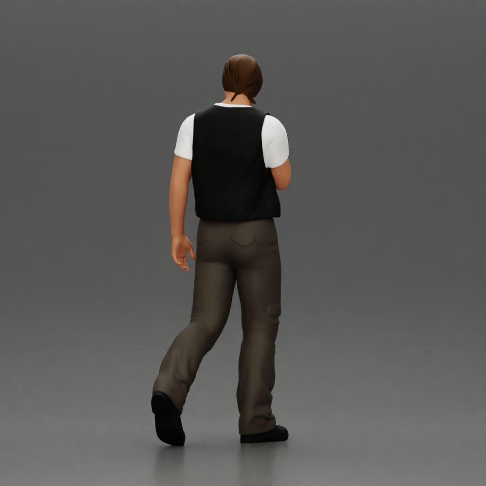 Διακοσμητικό Μοντέλο Φωτογραφία προϊόντος 3: Περπατώντας Μινιατούρα, Άνδρας με Κεφαλομάντηλο και Γιλέκο για Διακοσμητικό - λεπτομερής (Ref Nr. A65)