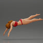 Diorama modelmaking product photo 4: Diorama miniature: Woman in red bikini, elegant diving/jumping pose (Ref No. A137)