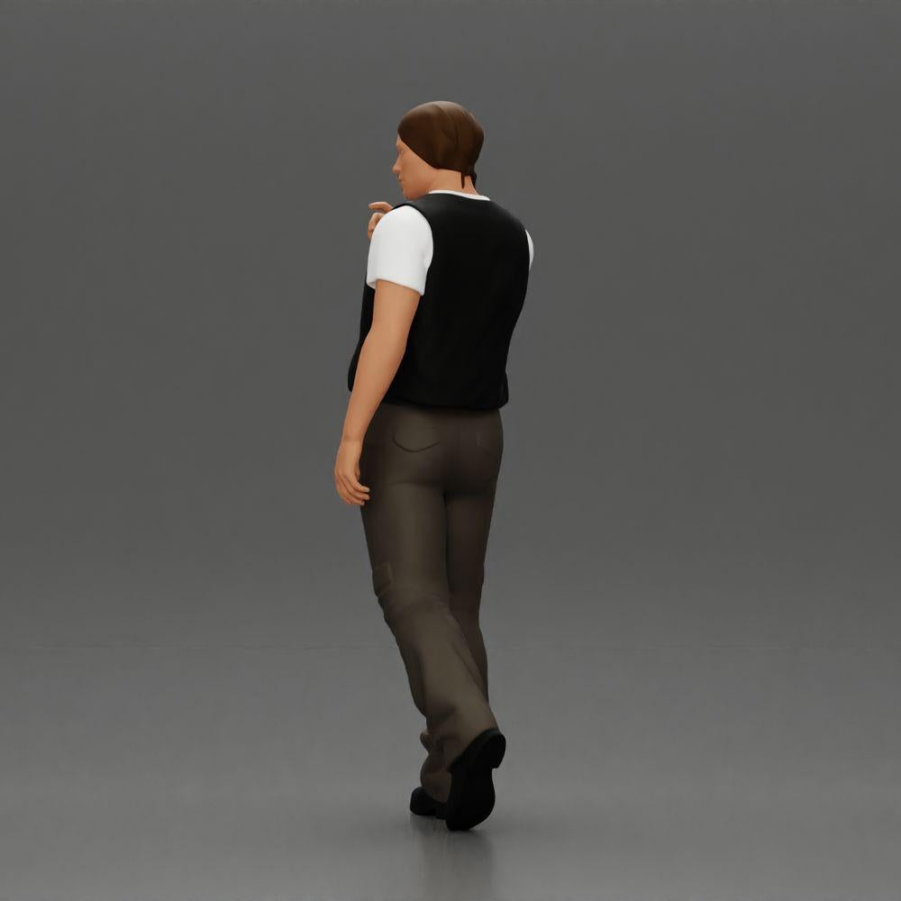 Διακοσμητικό μοντέλο φωτογραφία προϊόντος 4: Περπατώντας μινιατούρα, άνδρας με μαντήλι και γιλέκο για διακοσμητικά - λεπτομερές (Ref Nr. A65)