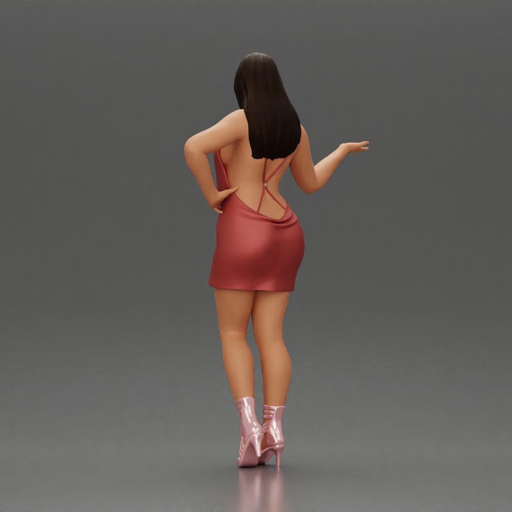 Diorama Modelismo Foto do Produto 4: Figura de diorama: mulher elegante em vestido curto, mão estendida, colar (Ref Nr. A118)