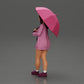 Modello diorama foto prodotto 4: figura femminile diorama in cardigan aperto e pantaloni corti con ombrello (Rif. Nr. A92)