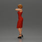 Diorama Modellismo foto prodotto 4: Figura femminile diorama in mini abito, capelli corti, mano al collo, collana (Ref Nr. A99)