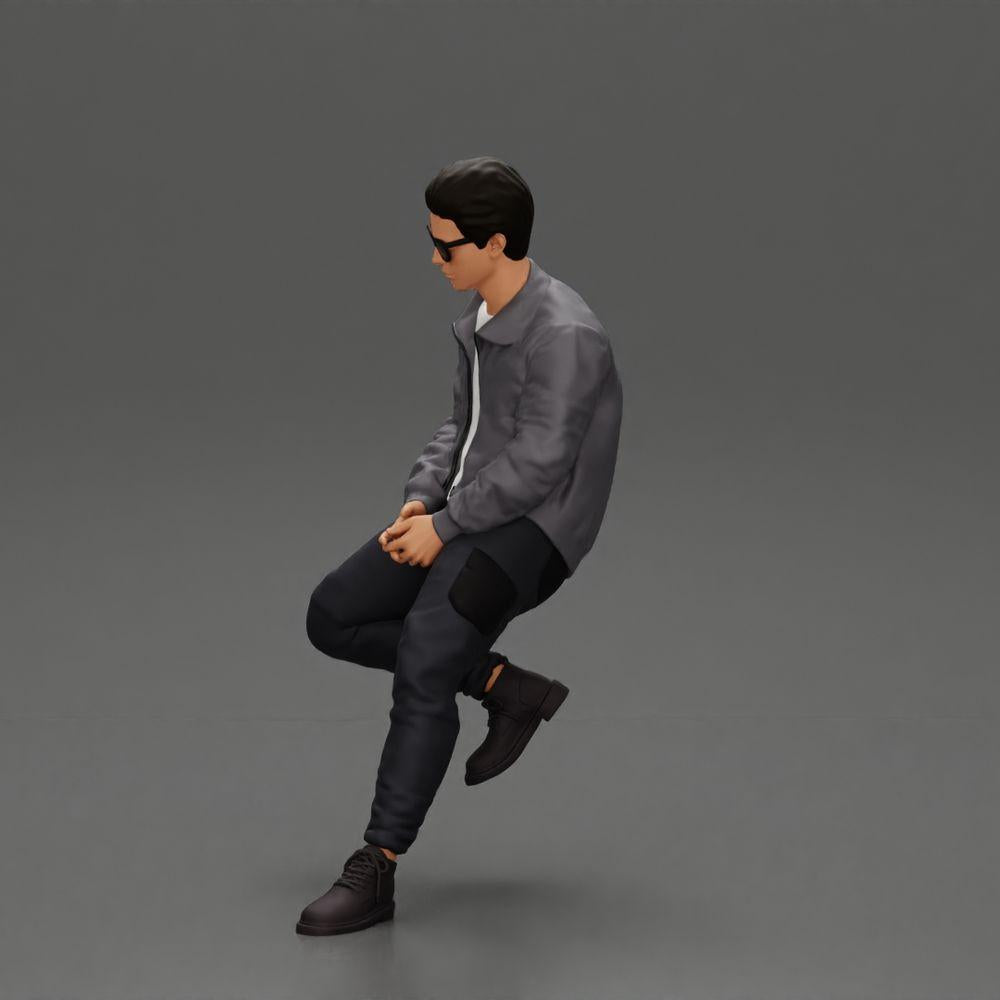 Imagem do produto de modelismo de diorama 5: Figura de diorama: Homem sentado no carro, casaco e óculos de sol (Ref Nr. A107)