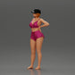 Diorama modelářství produktová fotografie 5: Diorama figura: Stojící miniatura v letním vzhledu s čepicí, šortkami, naboso na pláži (Ref Nr. A108)