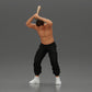 Diorama modelářství produktové foto 5: Stojící, bezhlavá miniatura s vyzdviženým baseballovým pálkou, agresivní póza (Ref Nr. A89)