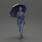 Diorama modellismo foto prodotto 6: Figura femminile diorama con cardigan aperto e pantaloni corti con ombrello (Rif. Nr. A92)
