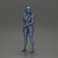 Diorama Modellbau prodotto foto 6: Miniatura figura: Ragazza sportiva in piedi con giacca corta, pantaloni corti e sneakers (Ref Nr. A74)