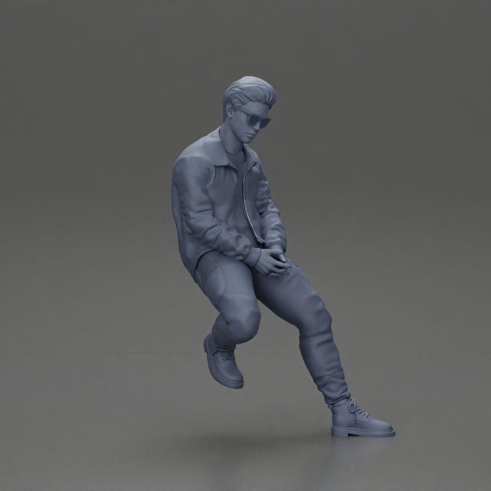 Diorama Modelismo Foto de Produto 7: Figura de Diorama: Homem Sentado no Carro, Casaco & Óculos de Sol (Ref Nr. A107)