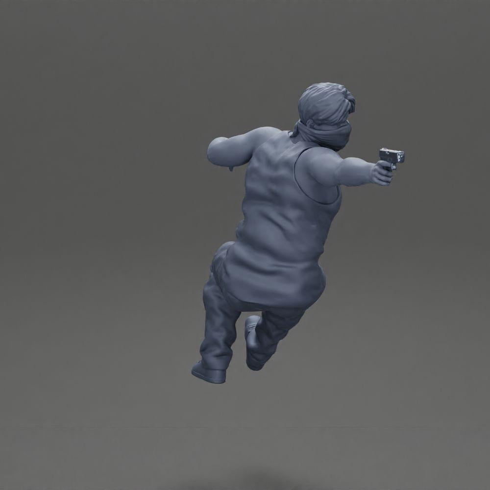 Diorama Modelismo Foto de Produto 8: Miniatura de Diorama: Gangster mascarado sentado com pistola no carro (Ref Nr. A116)