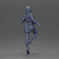 Diorama Modellbau Produktfoto 9: Miniatur: Selbstbewusste Frau in kurzer Jacke und Minirock, dynamische Pose (Ref Nr. A139)