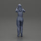 Diorama Modellbau Produktfoto 9: Stehendes, lächelndes Mädchen in Latzhose, beide Daumen hoch - Diorama-Figur (Ref Nr. A82)
