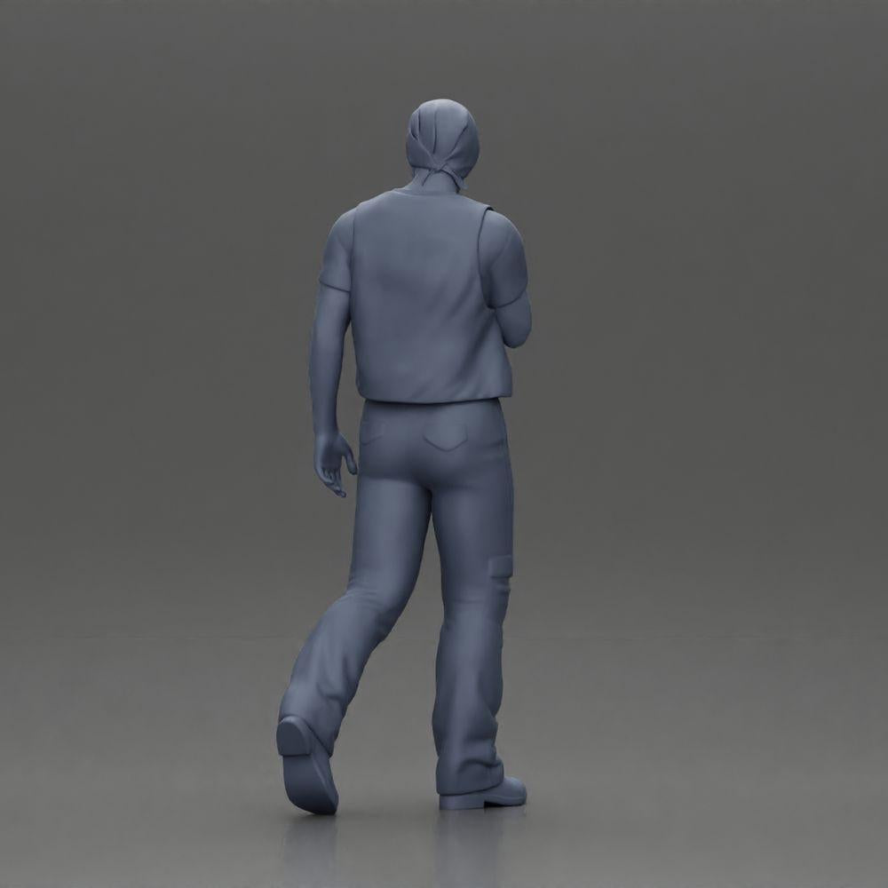 Διακοσμητικό μοντέλο φωτογραφία προϊόντος 9: Κινούμενη μινιατούρα, άνδρας με μαντίλα και γιλέκο για διακοσμητικά - λεπτομερές (Ref Nr. A65)