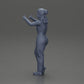 Diorama Modellbau Produktfoto 10: Stehendes, lächelndes Mädchen in Latzhose, beide Daumen hoch - Diorama-Figur (Ref Nr. A82)
