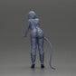 Diorama Modellbau Produktfoto 10: Diorama Figur: Mechanikerin mit Zapfpistole in roter Latzhose - stehende Diorama-Miniatur (Ref Nr. A136)