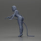 Diorama Modellbau Produktfoto 11: Diorama Figur: Mechanikerin mit Zapfpistole in roter Latzhose - stehende Diorama-Miniatur (Ref Nr. A136)