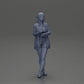 Diorama Modellismo foto prodotto 15: Figura femminile diorama con cardigan aperto e pantaloni corti con ombrello (Rif. Nr. A92)