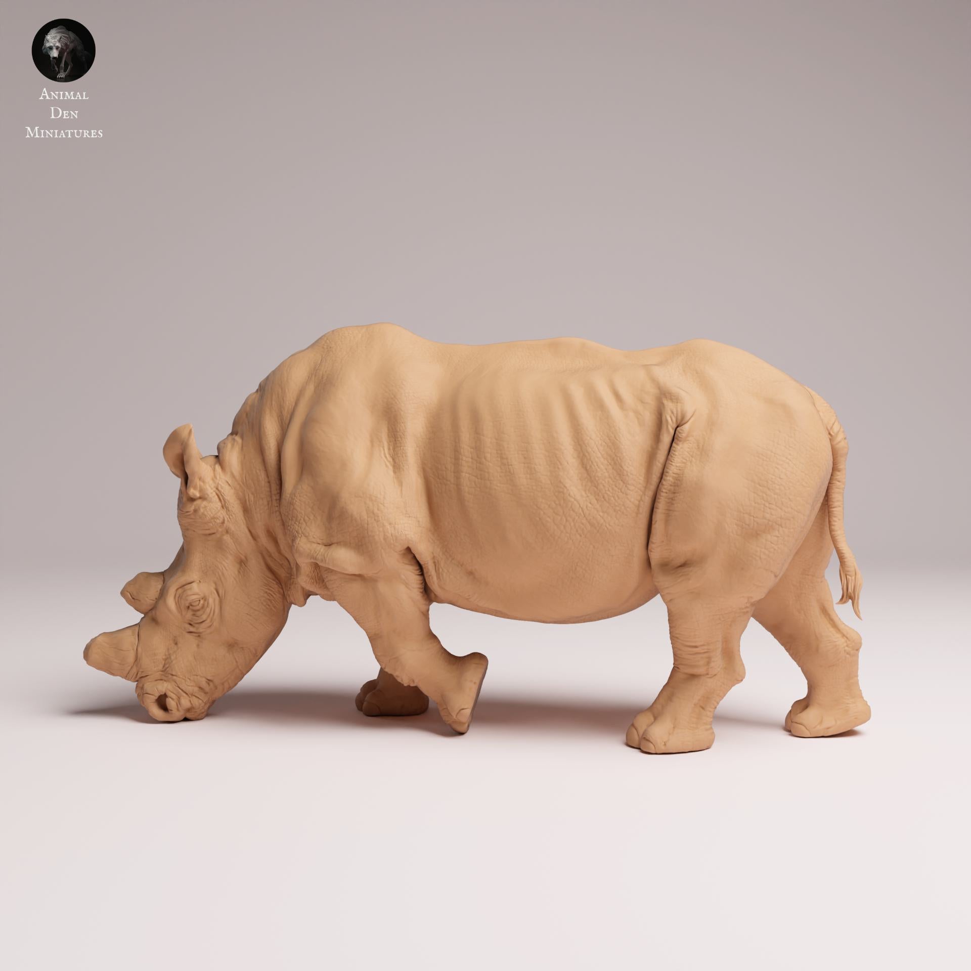 Produktfoto Tier Figur Diorama, Modellbau: 0: Wildtier Figur: fressendes Nördliches Weißes Nashorn – vorgefertigt (Ref 25_07_01)
