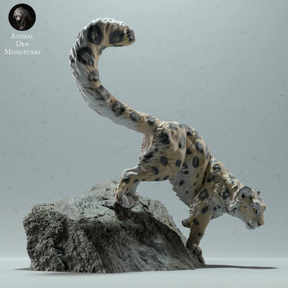 Φωτογραφία προϊόντος Ζώο Φιγούρα Diorama, Μοντελισμός: 0: Άγριο ζώο Φιγούρα: Χιονισμένος λεοπάρδαλη σε βράχο (Ref 01_01_47)
