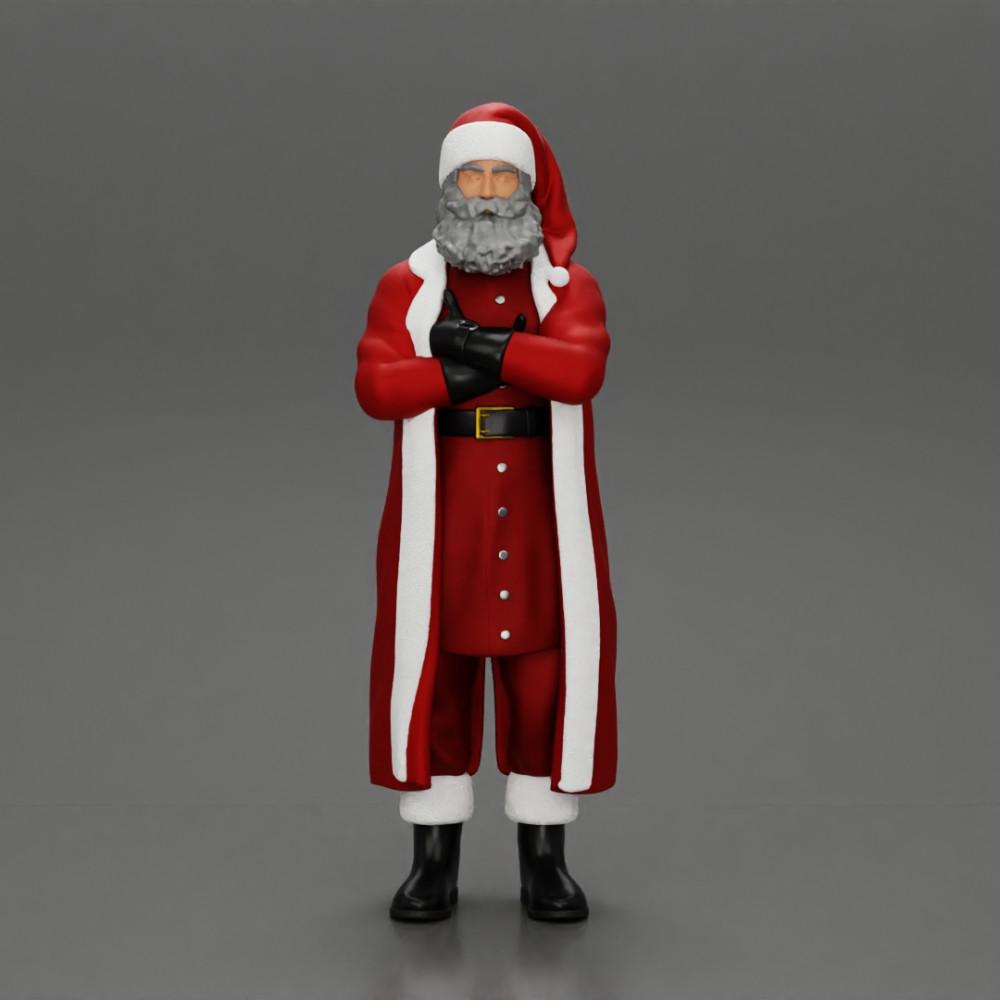 Diorama modellismo foto prodotto 0: miniatura Babbo Natale, in piedi con le braccia incrociate per diorama (Ref Nr. A51)