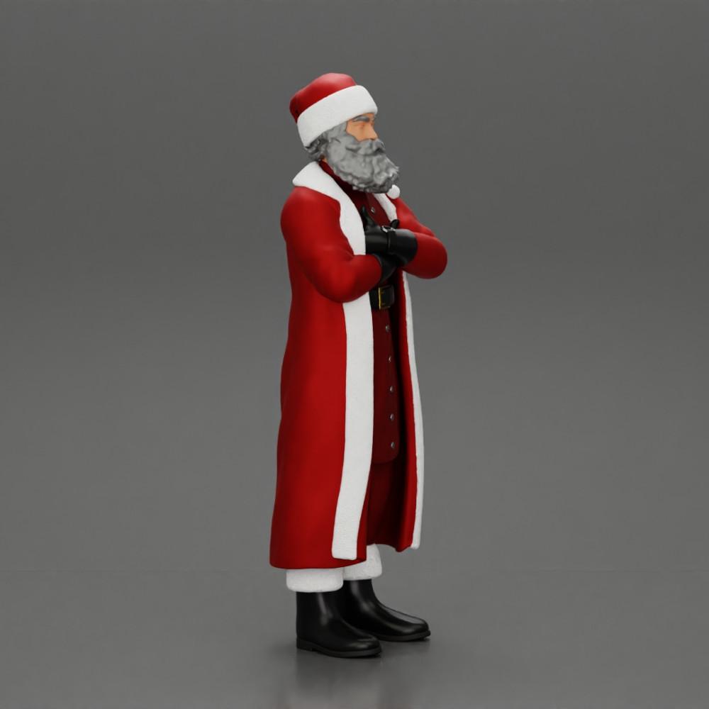 Modello diorama foto prodotto 1: miniatura Babbo Natale, in piedi con le braccia incrociate per diorama (Rif. Nr. A51)