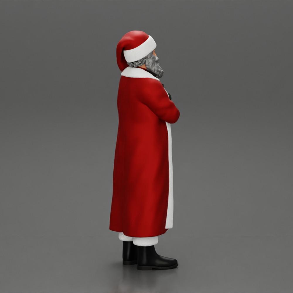 Modello diorama fotografia prodotto 2: miniatura Babbo Natale, in piedi con le braccia incrociate per diorama (Rif. n. A51)