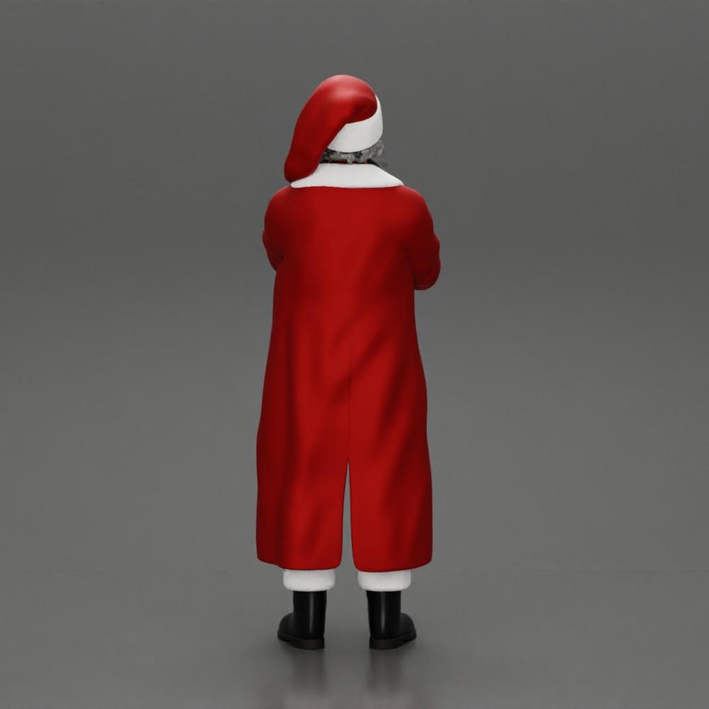 Modello diorama fotografia prodotto 3: miniatura Babbo Natale, in piedi con le braccia incrociate per diorama (Rif. Nr. A51)