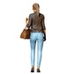 Frau mit Sonnenbrille und Handtasche – Figur in Jeans und Lederjacke (Ref. Nr. 423)