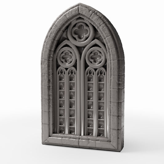 Diorama Modellbau Produktfoto 0: Diorama Gebäude: Gotisches Kirchenfenster breit (Ref. 678D)