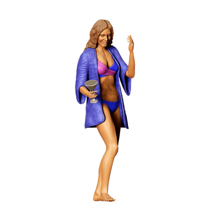 Foto del prodotto diorama modellistico 0: Pool Party ospiti - donna in bikini con bicchiere di champagne 2 (Rif. n. 326)