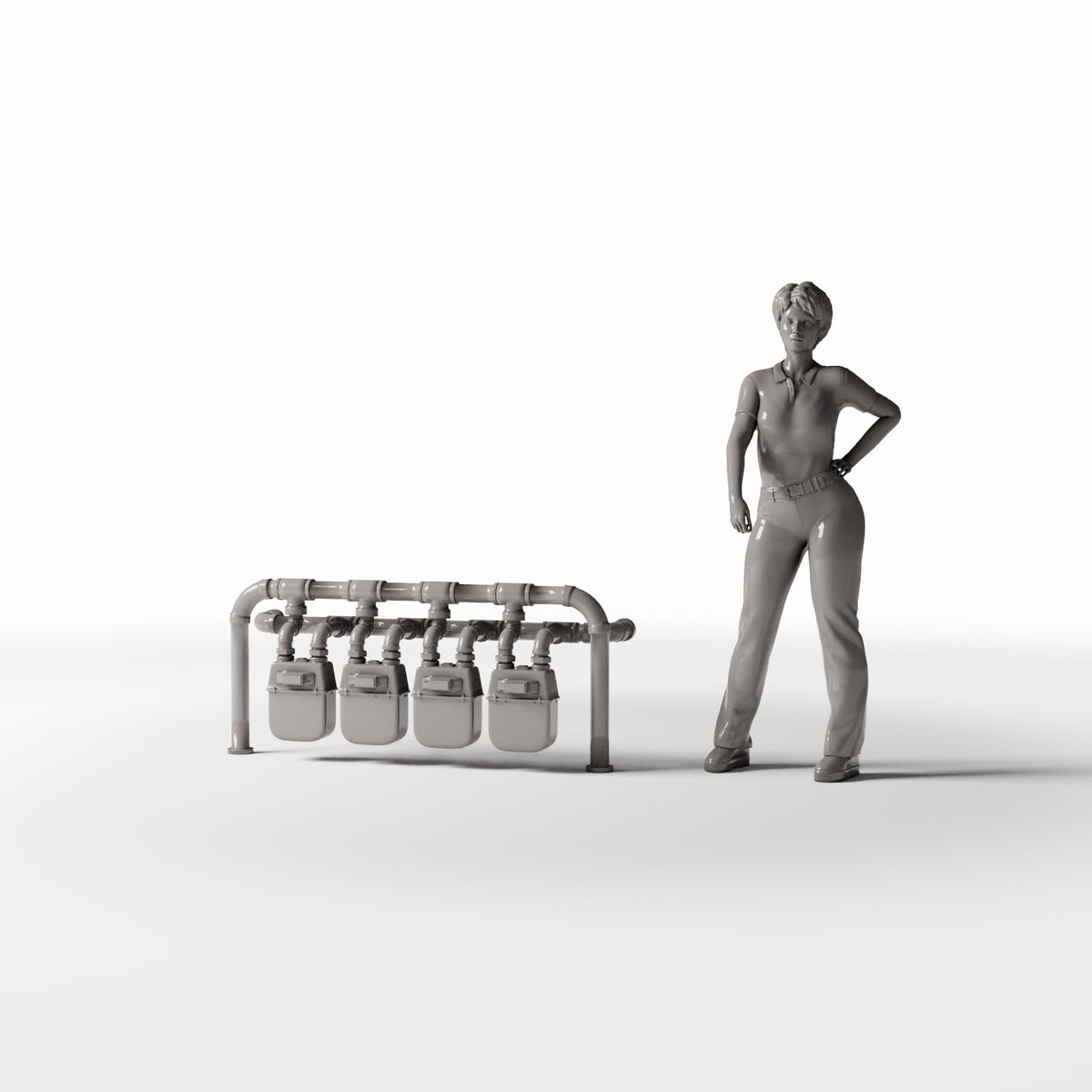 Foto prodotto per diorami e modellismo 1: Infrastruttura per diorami: stazione con quattro contatori elettrici (Ref. 720D)