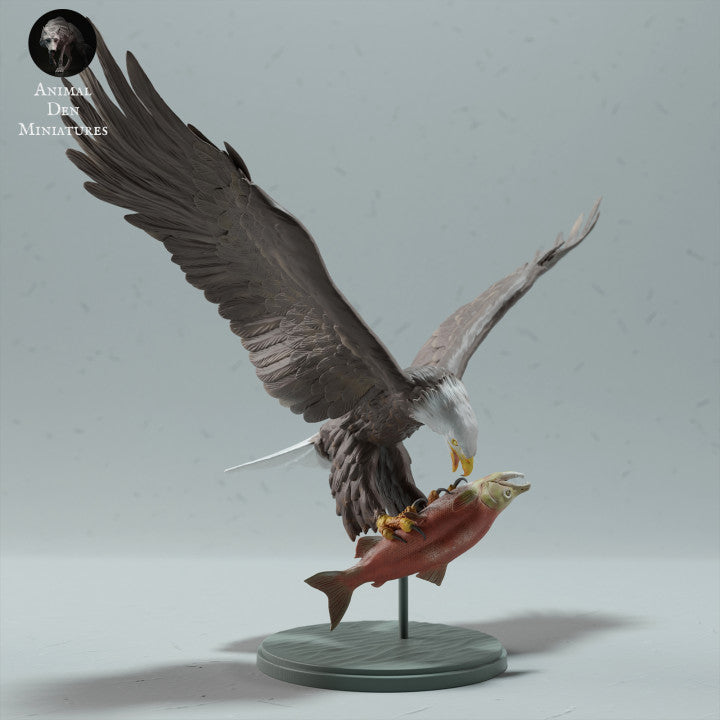 Produktfoto Tierfigur Animal Den Miniatures 0: Wildtier Tierfigur: Weißkopfseeadler - frisst einen Lachs (23_01_14)