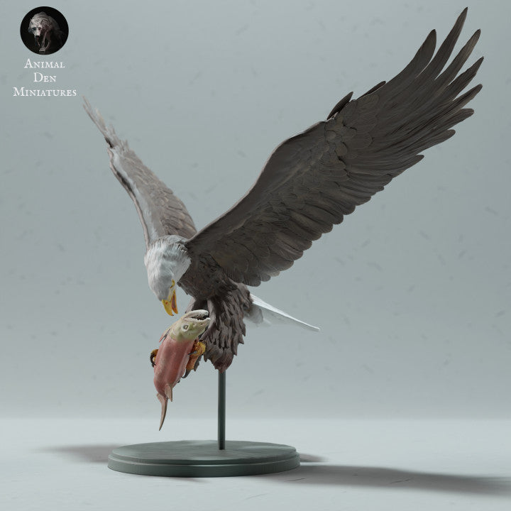 Produktfoto Tierfigur Animal Den Miniatures 3: Wildtier Tierfigur: Weißkopfseeadler - frisst einen Lachs (23_01_14)