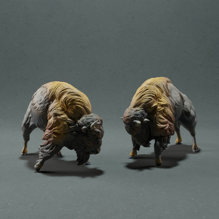 Produktfoto Tierfigur Animal Den Miniatures 0: Wildtier Tierfigur: Amerikanischer Bison - kämpfend (22_10_13)