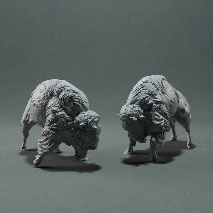 Produktfoto Tierfigur Animal Den Miniatures 1: Wildtier Tierfigur: Amerikanischer Bison - kämpfend (22_10_13)