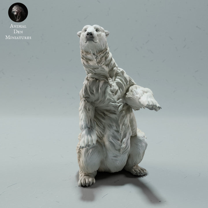 Φωτογραφία προϊόντος ζωικής φιγούρας Animal Den Miniatures 0: Αρκτική ζωική φιγούρα: πολική αρκούδα - καθιστή (23_01_15)