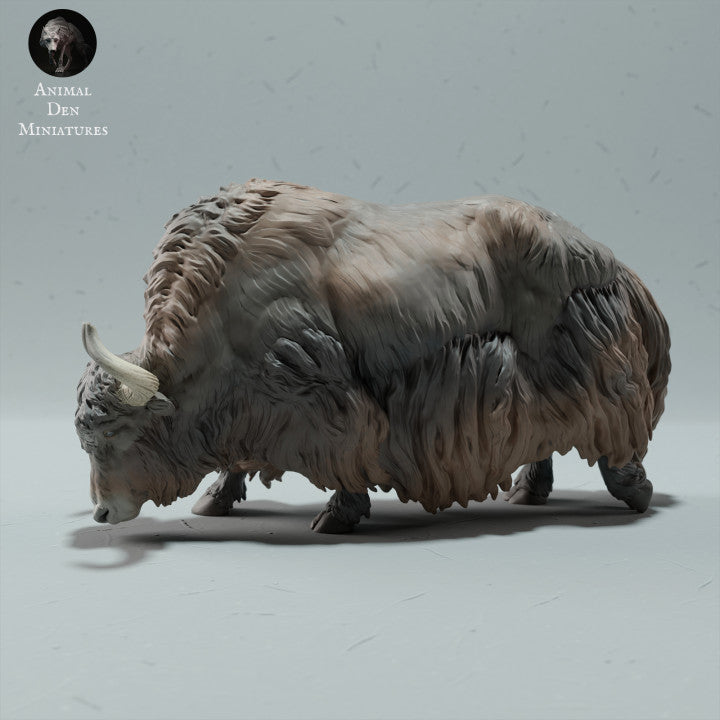 Produktová fotografie zvířecí figurky Animal Den Miniatures 0: Figurka divokého zvířete: himálajský divoký jak - pasoucí se (23_01_10)