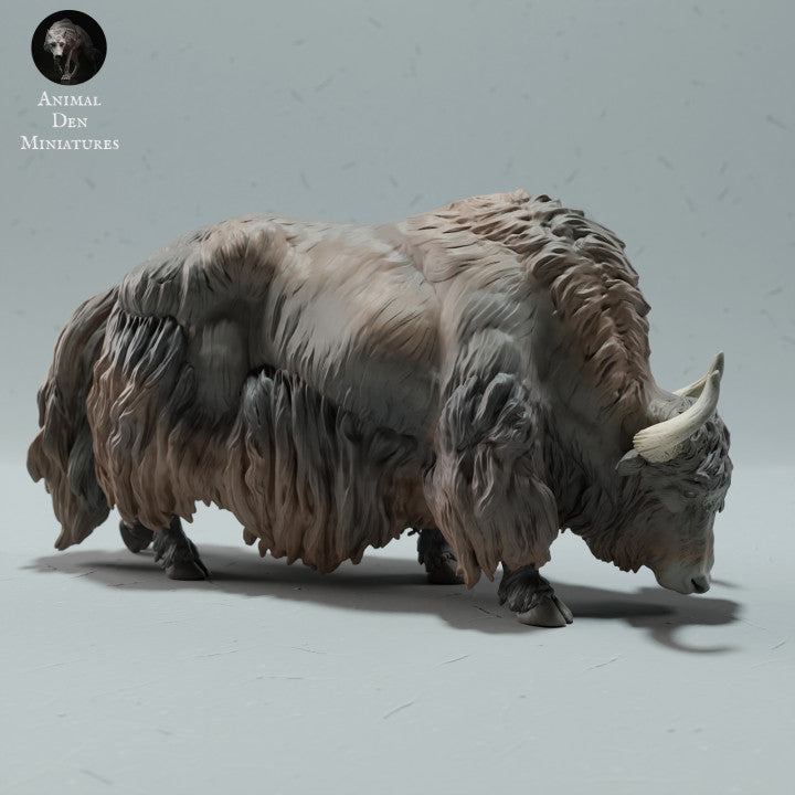 Produktová fotografie zvířecí figurky Animal Den Miniatures 1: Figurky divokých zvířat: himálajský jak divoký - pasoucí se (23_01_10)