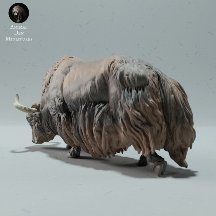 Produktová fotografie zvířecí figurky Animal Den Miniatures 3: figurka divokého zvířete: himálajský divoký jak - pasoucí se (23_01_10)