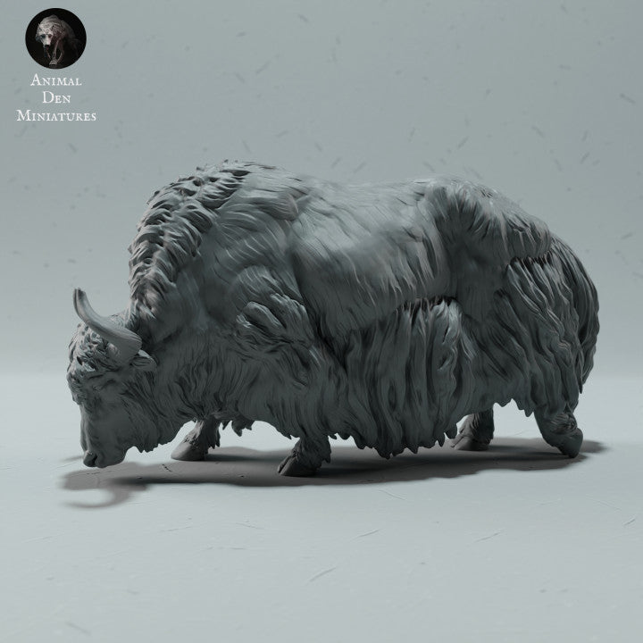 Produktová fotografie zvířecí figurky Animal Den Miniatures 4: Figurky divokých zvířat: himálajský jak divoký - pasoucí se (23_01_10)