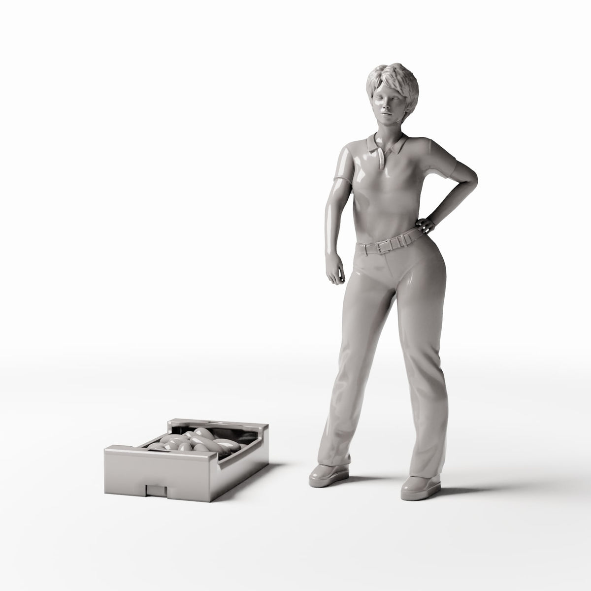 Diorama Modellbau Produktfoto 1: Diorama Markt: Verkaufskiste mit Warenfüllung (Ref. 791D)