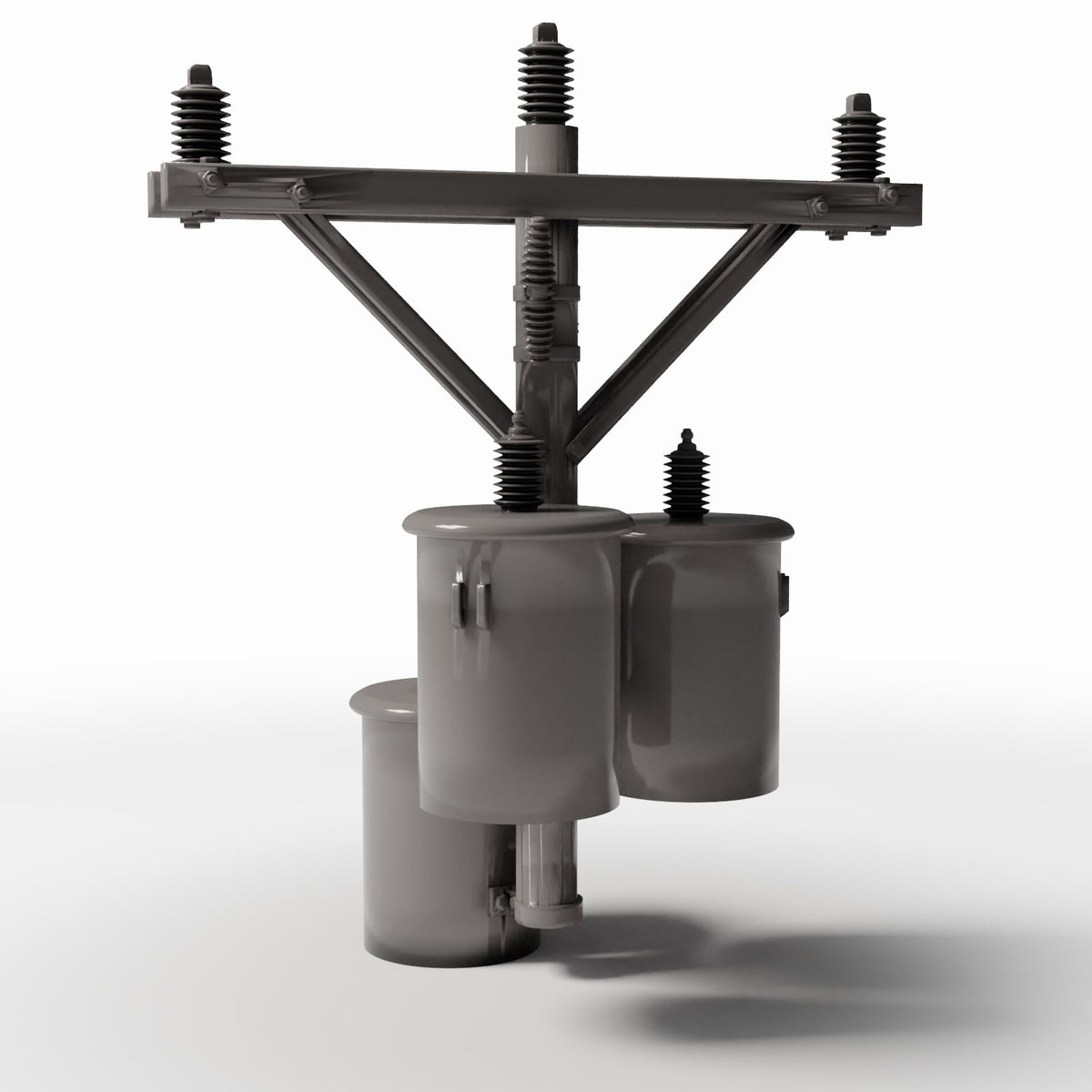 Diorama Modellbau Produktfoto 3: Diorama Infrastruktur: Betonstrommast mit drei Transformatoren (Ref. 910D)