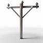 Foto prodotto per diorami e modellismo 0: Infrastrutture per diorami: palo elettrico in cemento con 3 isolatori (Ref. 921D)