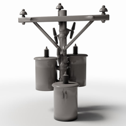 Diorama Modellbau Produktfoto 0: Diorama Infrastruktur: Betonstrommast mit drei Transformatoren (Ref. 923D)