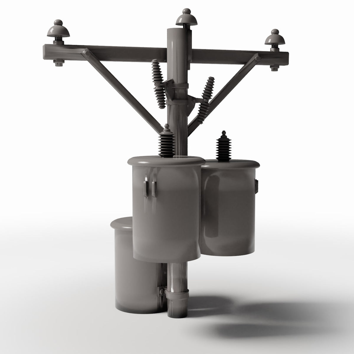 Diorama Modellbau Produktfoto 3: Diorama Infrastruktur: Betonstrommast mit drei Transformatoren (Ref. 923D)