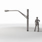 Diorama Modellbau Produktfoto 1: Diorama Straße: Beton-Laternenmast mit langem Ausleger (Ref. 926D)