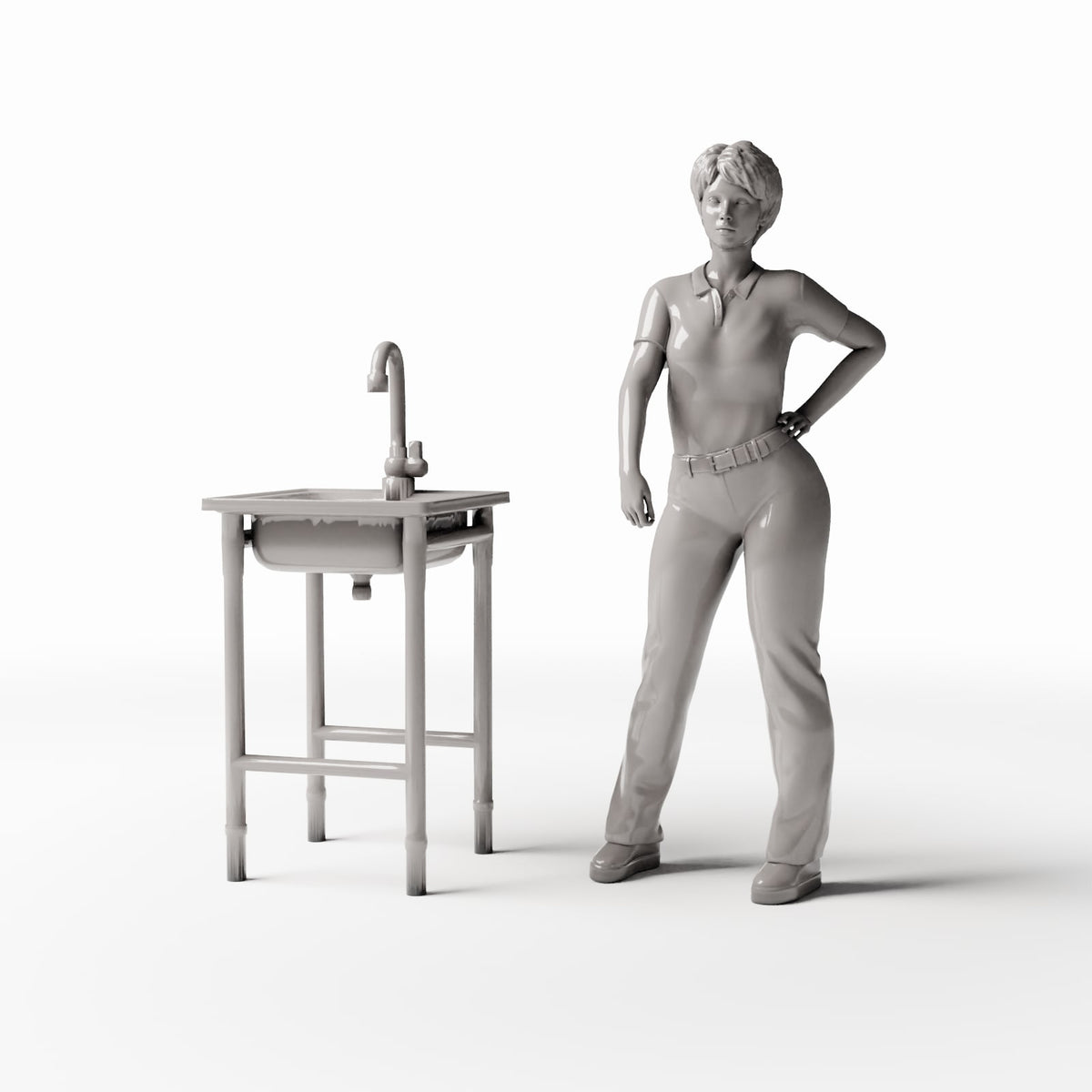 Foto prodotto per diorami e modellismo 1: Diorama bagno: lavabo freestanding (Ref. 981D)