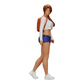 Sexy girl, in shorts, mini shirt and backpack (Ref No. A0)