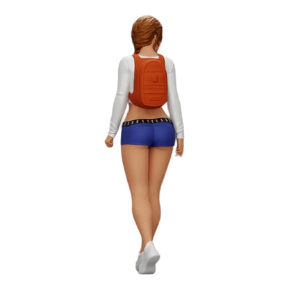 Foto del prodotto 0: Ragazza sexy, in shorts, minishirt e zaino (Rif. n. A0)