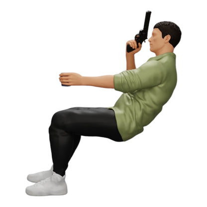 Diorama Modellbau Produktfoto 0: Sitzender Gangster mit Glas Whiskey und Waffe am Pokertisch (Ref Nr. A5)