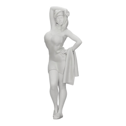 Modello diorama fotografia prodotto 0: Donna sexy dopo la doccia con accappatoio e asciugamano (Rif. Nr. A10)